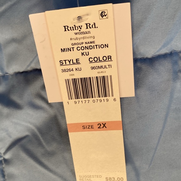 Relisted Ruby Rd sweater floral print ombré fuzzy pullover boho casual office 2X - Picture 13 of 17